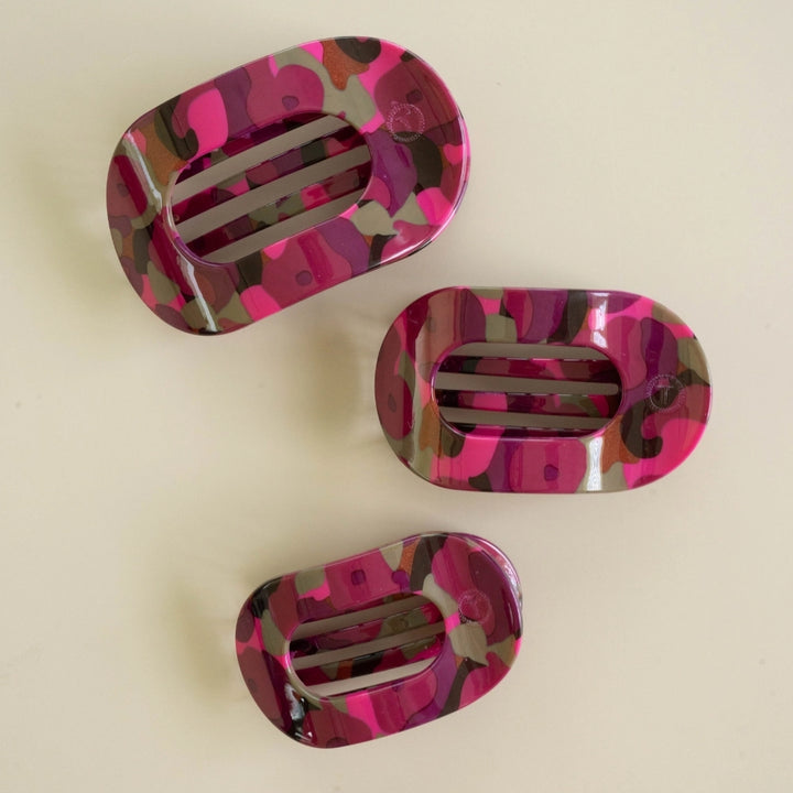 Small Teleties Flat Oval Clip - Garden Glam