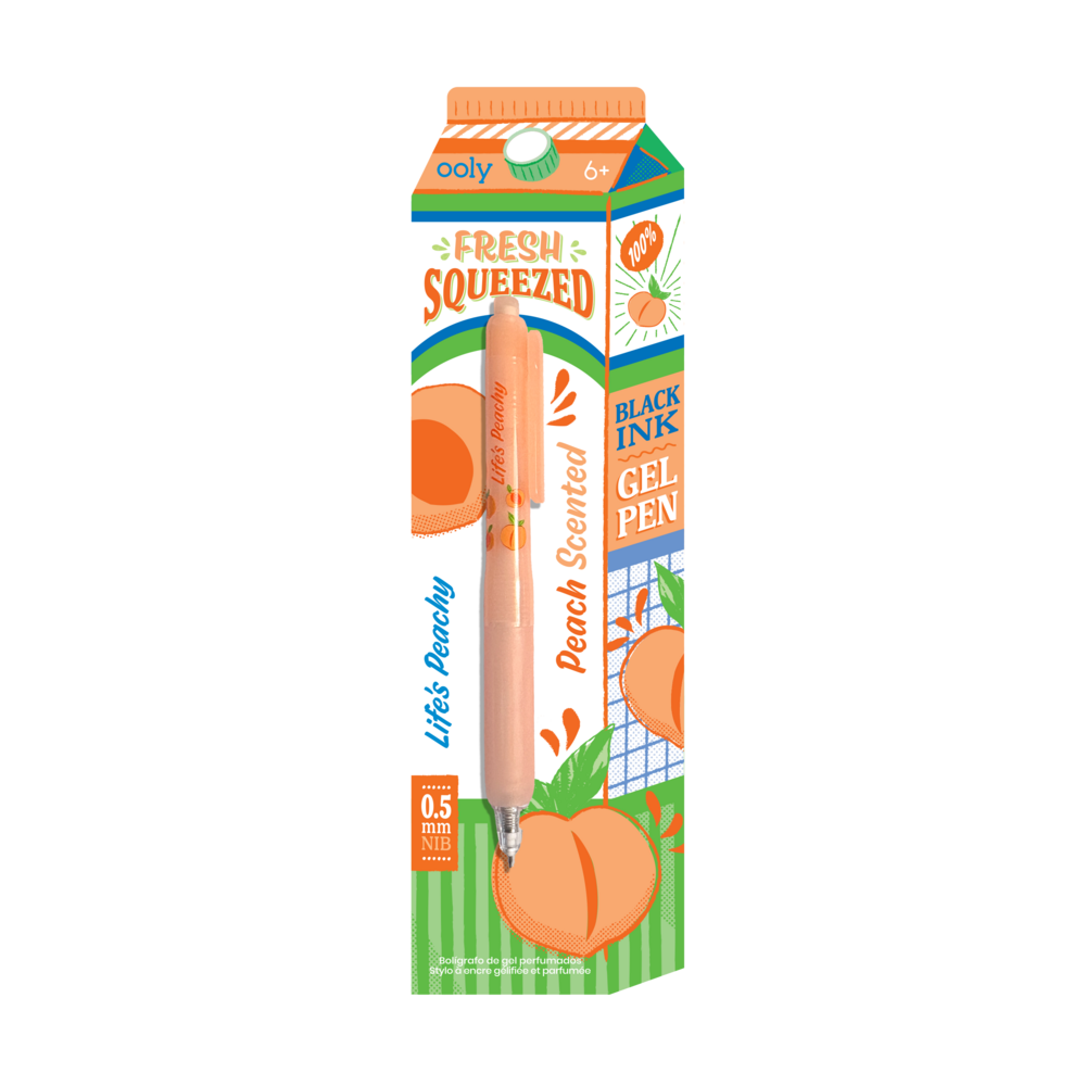 Fresh Squeezed Black Ink Scented Gel Pen - Peach