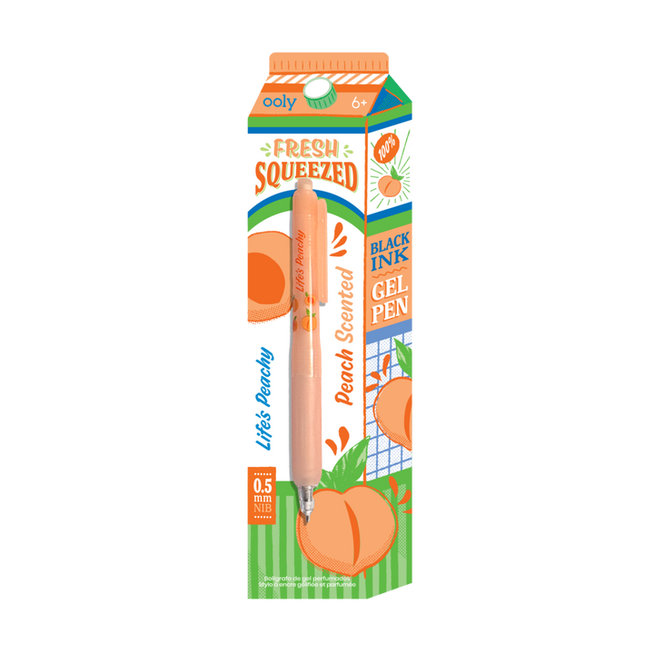 Fresh Squeezed Black Ink Scented Gel Pen - Peach
