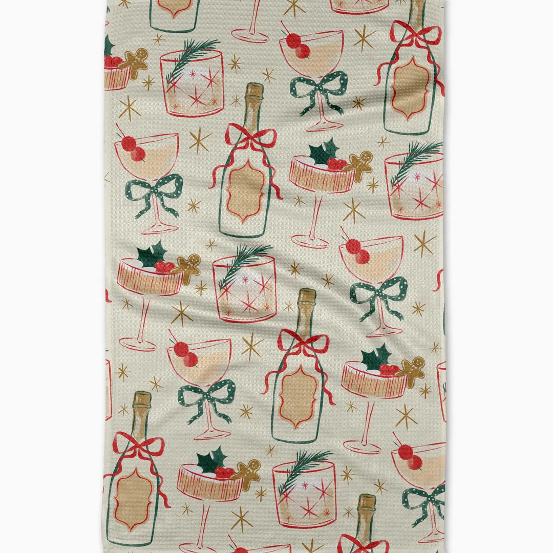 Christmas Cocktails Tea Towel By Geometry