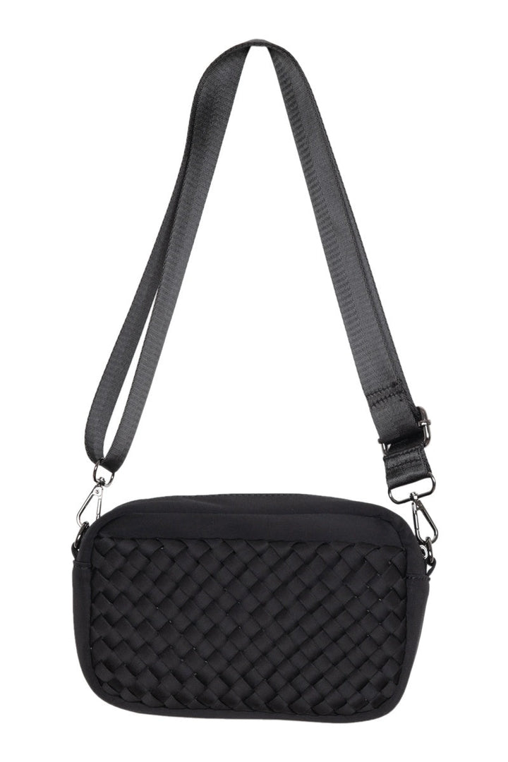 Black Woven Crossbody Bag by Katydid (Ships in 2-3 Weeks)