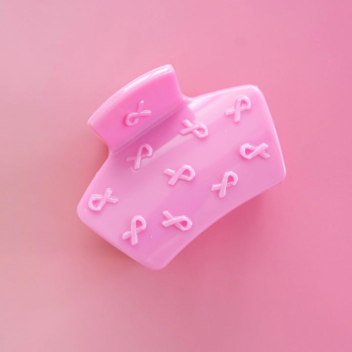Petite Teleties Claw Clip - Pink Ribbon (Ships Next Week)