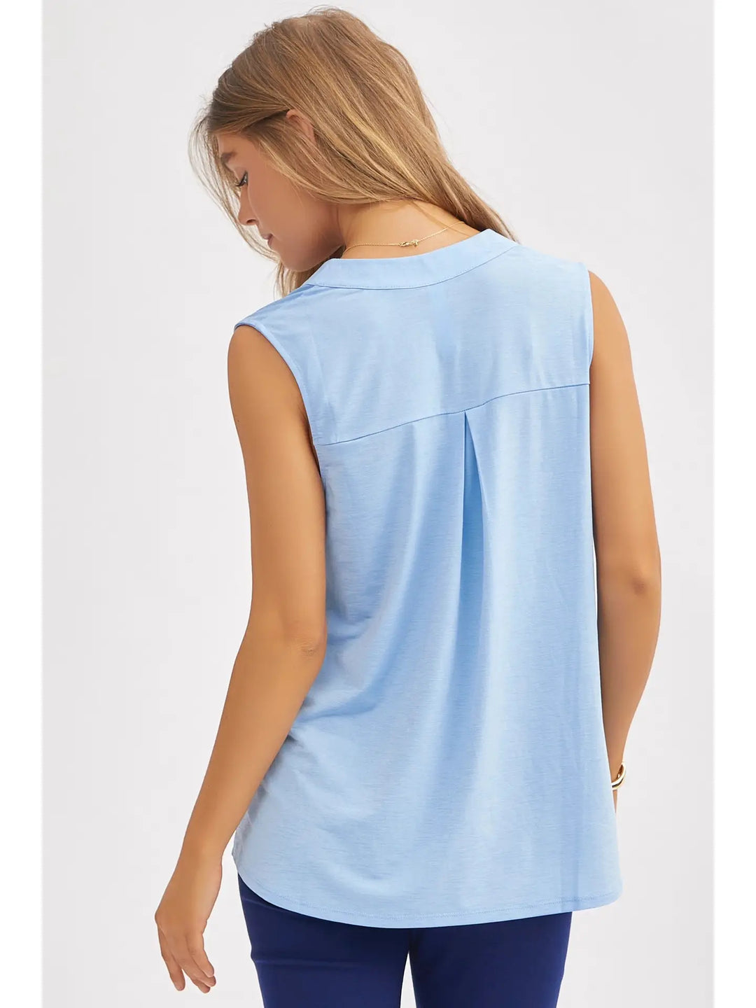 Lizzy Solid A-Line Tank - Blue