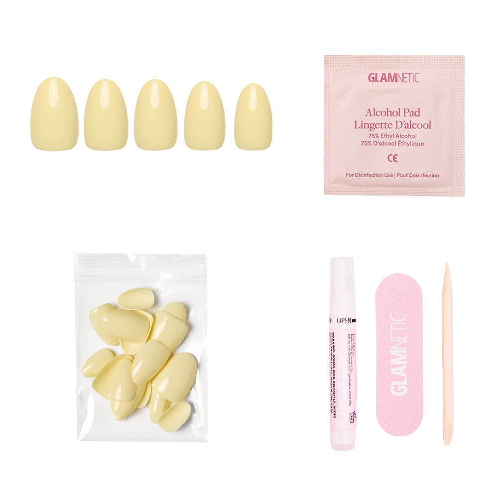 Pastel Yellow Short Oval Press-On Nails by Glamnetic