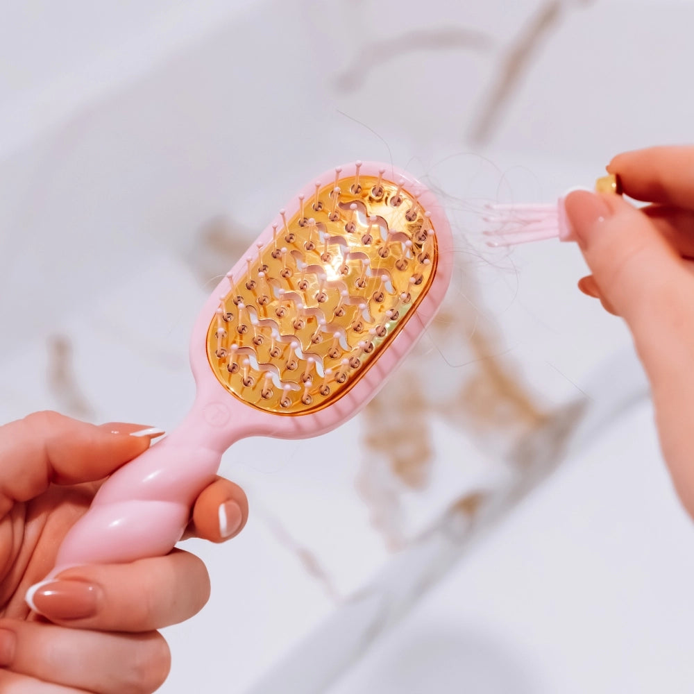 Bubblegum Pink Mini Vented Hair Brush by Teleties (Ships Next Week)