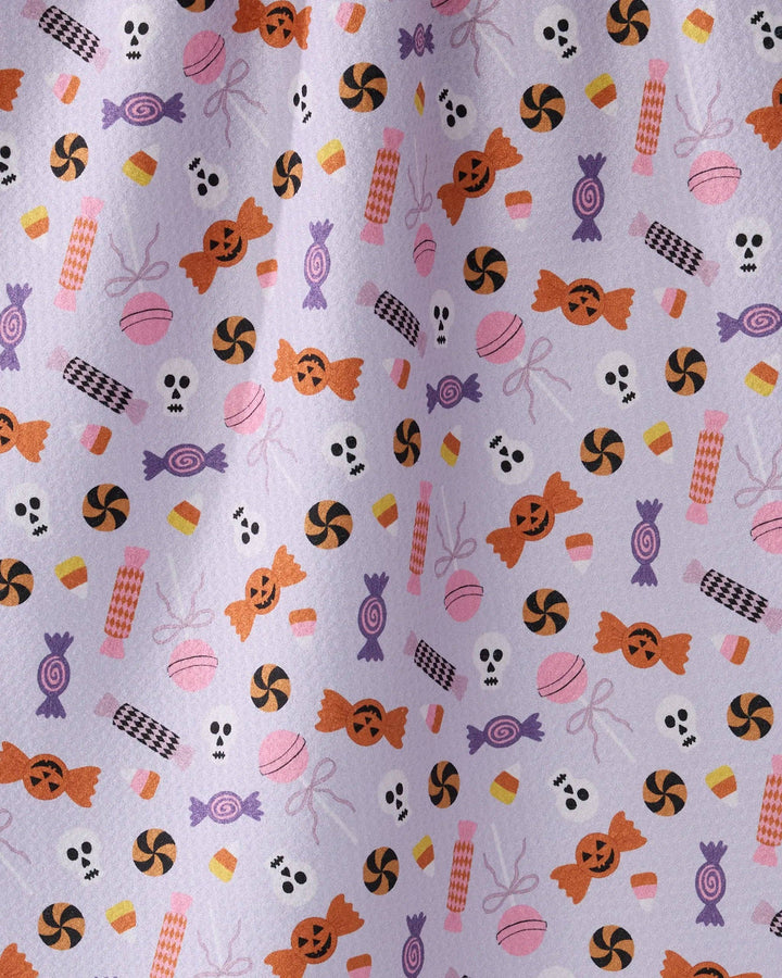 Spooky Sweets Purple Tea Towel by Geometry