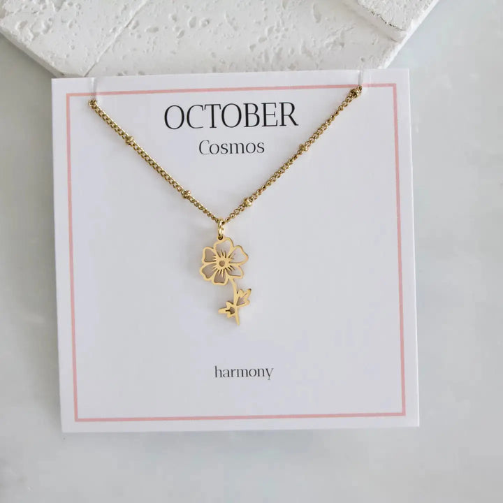Birth Flower Necklace - Waterproof