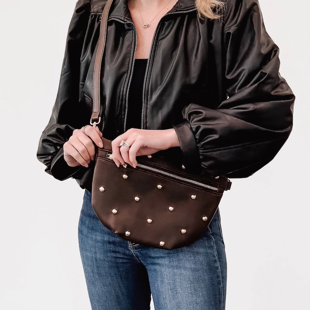 Chic Gold Studded Westlyn Bum Bag by Pretty Simple