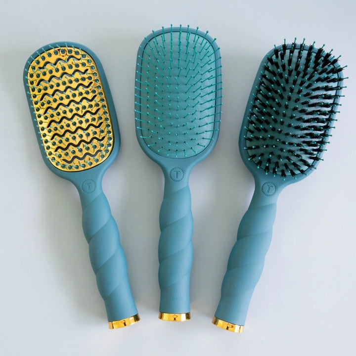 Teal With It Boar Bristle Hair Brush by Teleties
