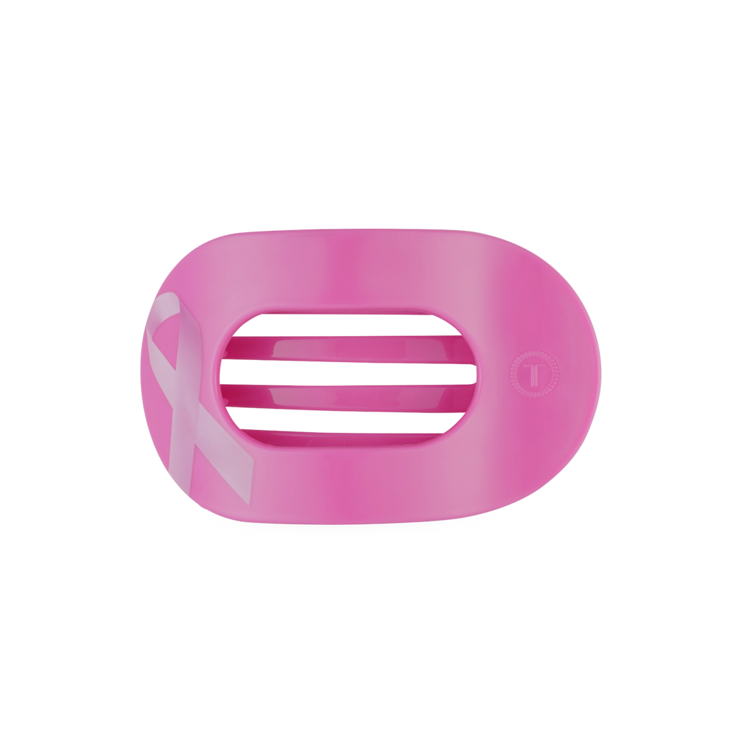 Medium Teleties Flat Oval Clip - Breast Cancer Awareness (Ships Next Week)
