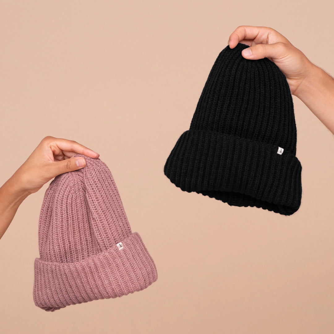 Glazey Satin-Lined Beanie - Black