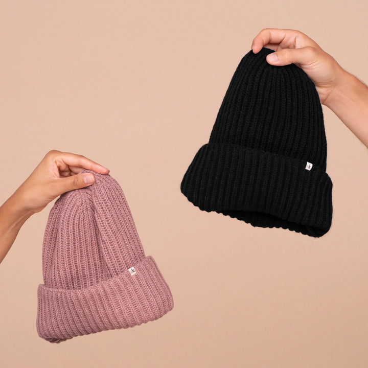 Glazey Satin-Lined Beanie - Black