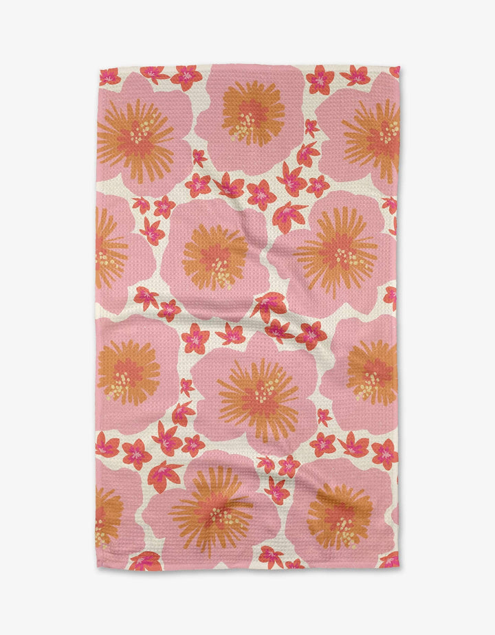 Hibiscus Sunset Tea Towel by Geometry