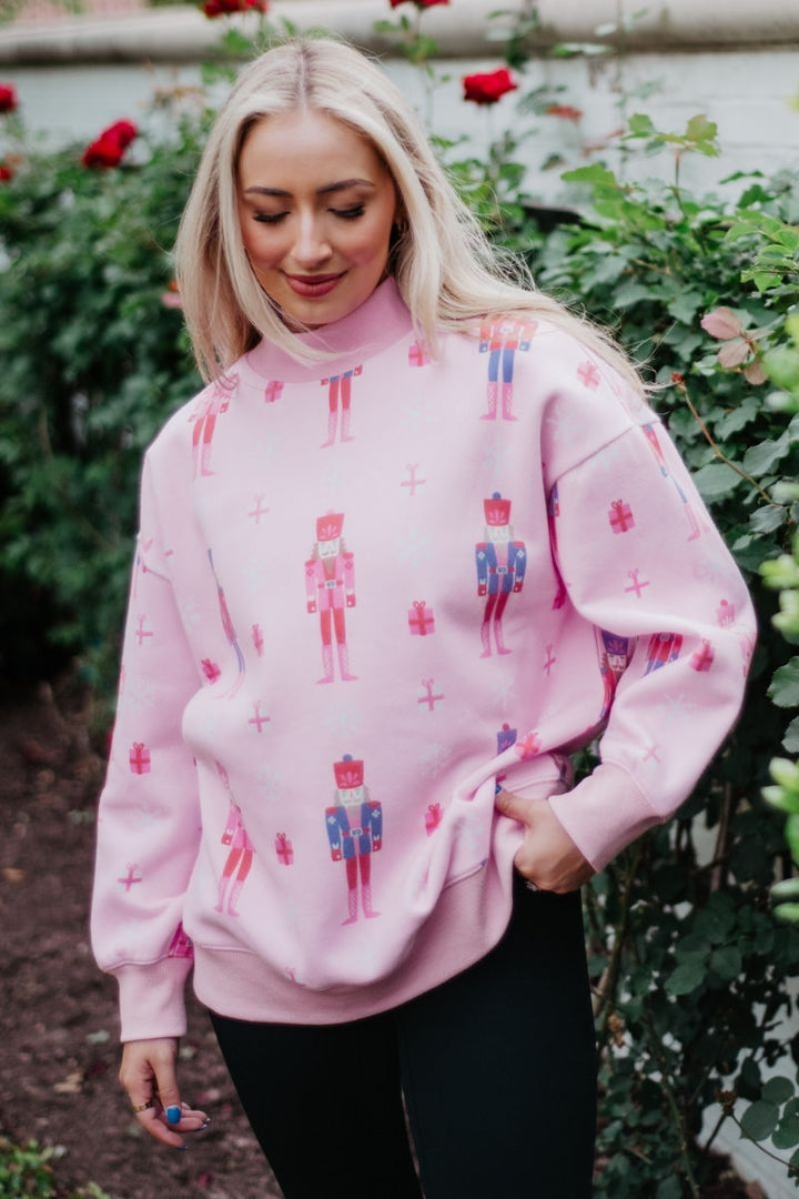 Nutcrackers All Over Pink Sweatshirt by Katydid