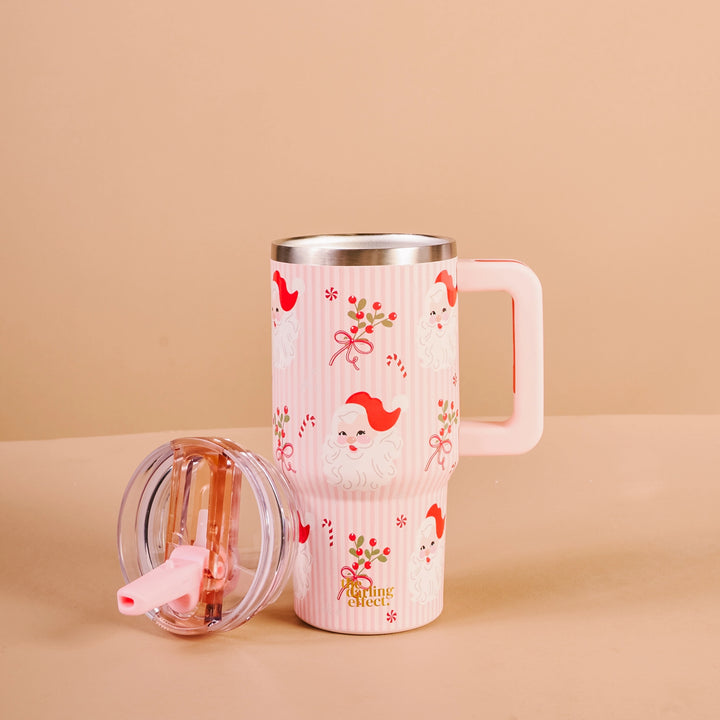 Holly Jolly Santa 20 oz Lifestyle Flip Straw Tumbler by the Darling Effect