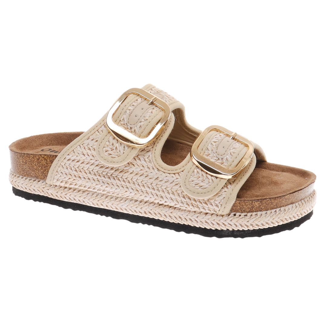 Outwoods Joan Buckle Sandals - Natural