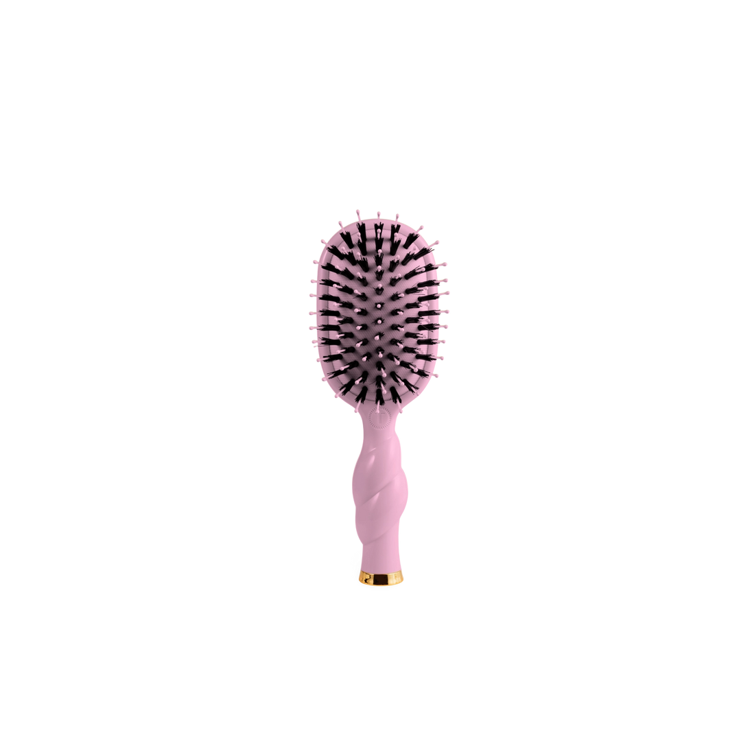 Bubblegum Pink Mini Boar Bristle Hair Brush by Teleties (Ships Next Week)