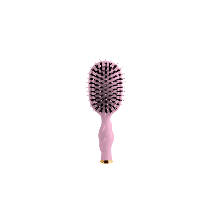 Bubblegum Pink Mini Boar Bristle Hair Brush by Teleties (Ships Next Week)