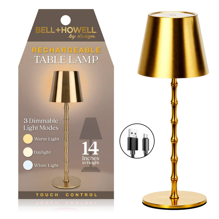 Gold Rechargeable Touch Control LED Lamp