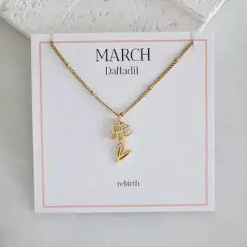 Birth Flower Necklace - Waterproof