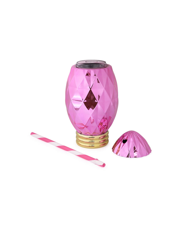 Pink Vintage Christmas Light Sipper Cup