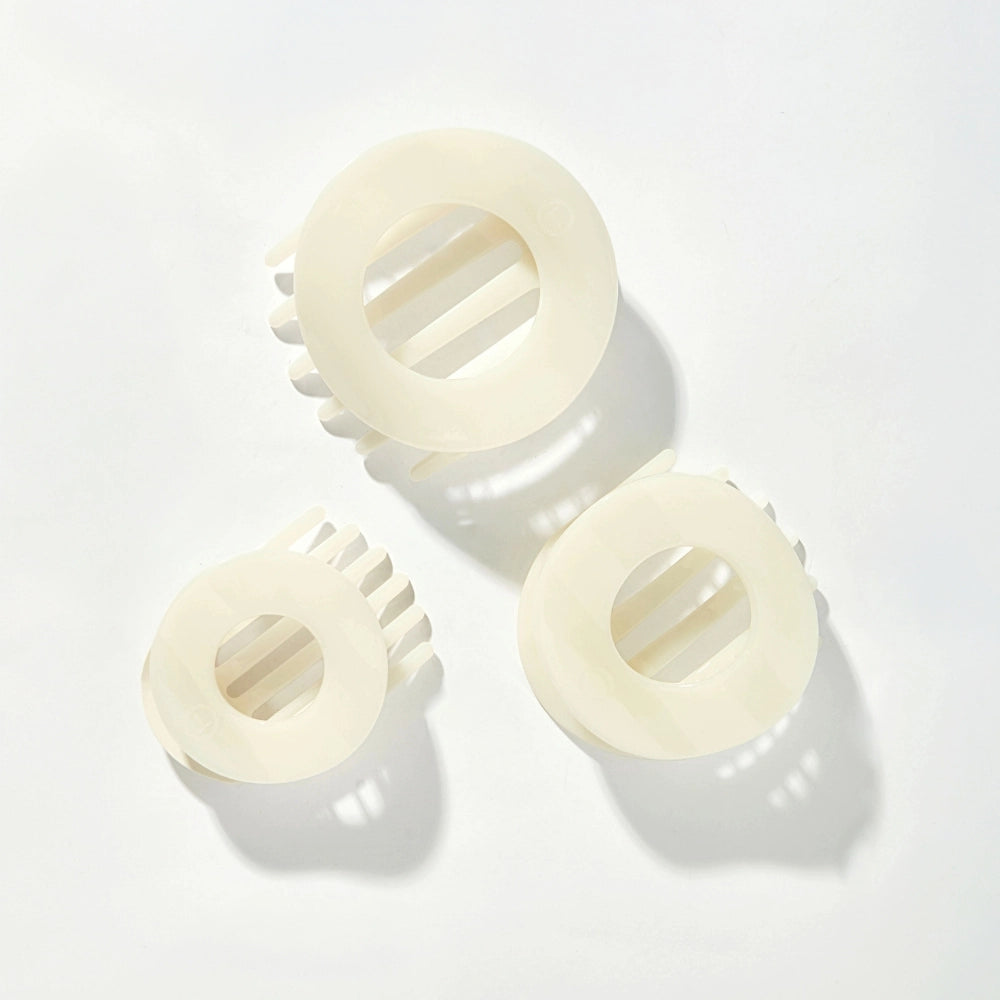Small Teleties Flat Open Circle Clip - Coconut White (Ships Next Week)