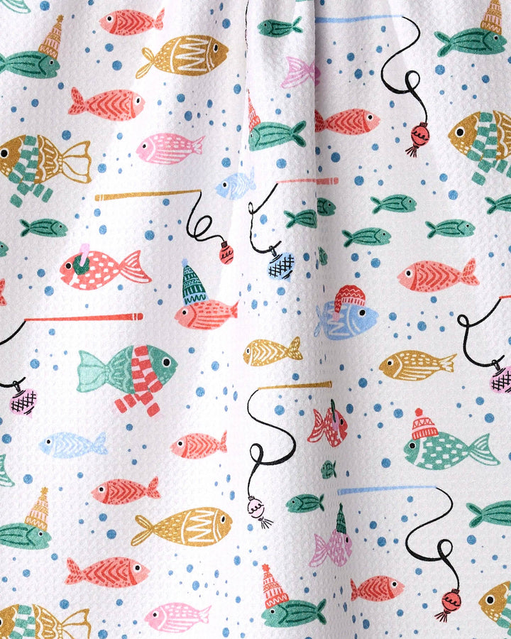 Light Holiday Fish Tea Towel by Geometry