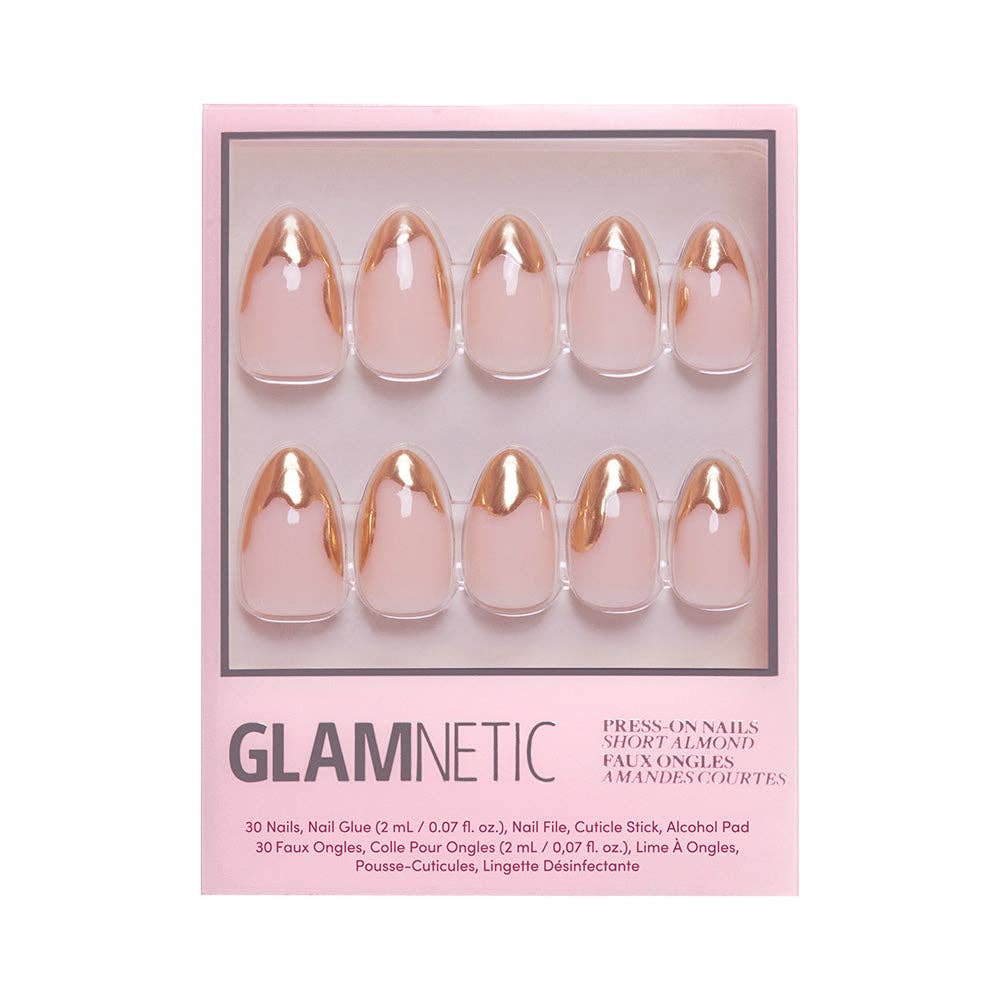 Golden Touch Short Almond Press-On Nails by Glamnetic