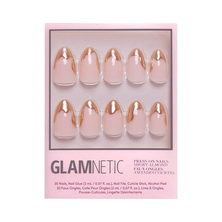 Golden Touch Short Almond Press-On Nails by Glamnetic
