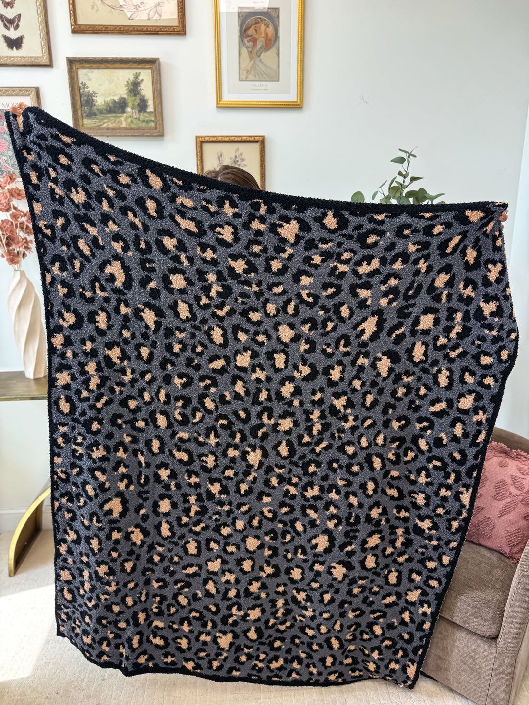 JULY PREORDER: Indigo Wild Leopard Blanket by BIRDIE (Ships in 3-4 Weeks)