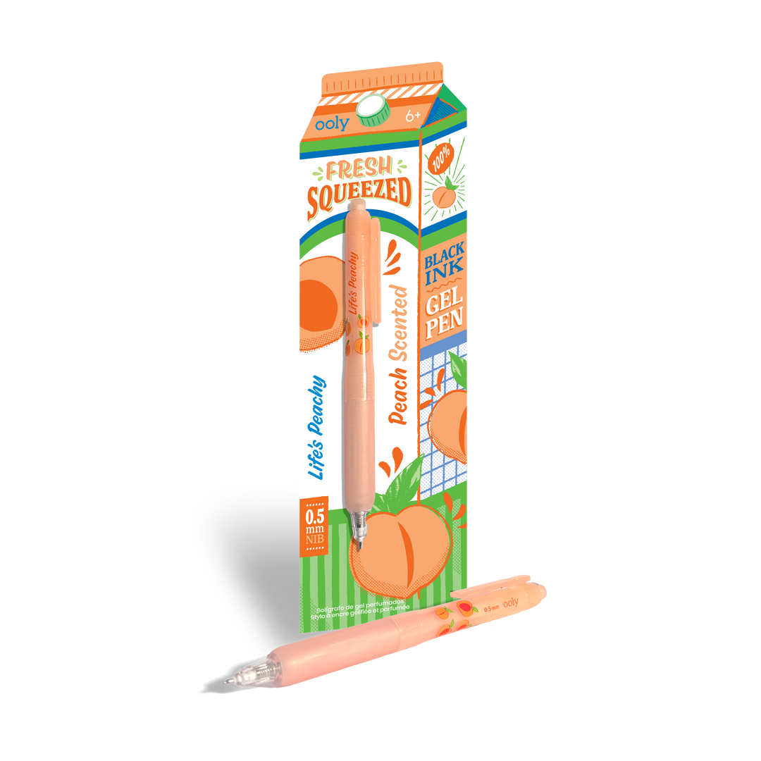 Fresh Squeezed Black Ink Scented Gel Pen - Peach