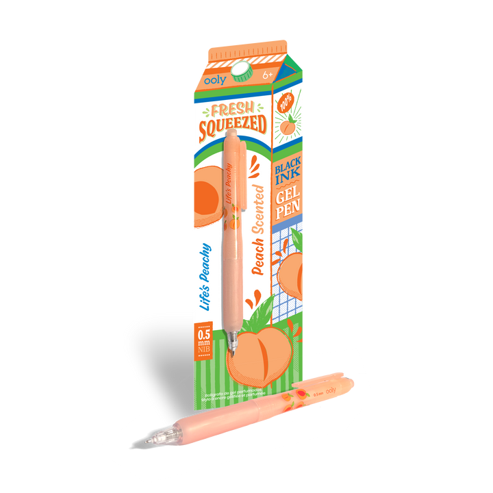 Fresh Squeezed Black Ink Scented Gel Pen - Peach