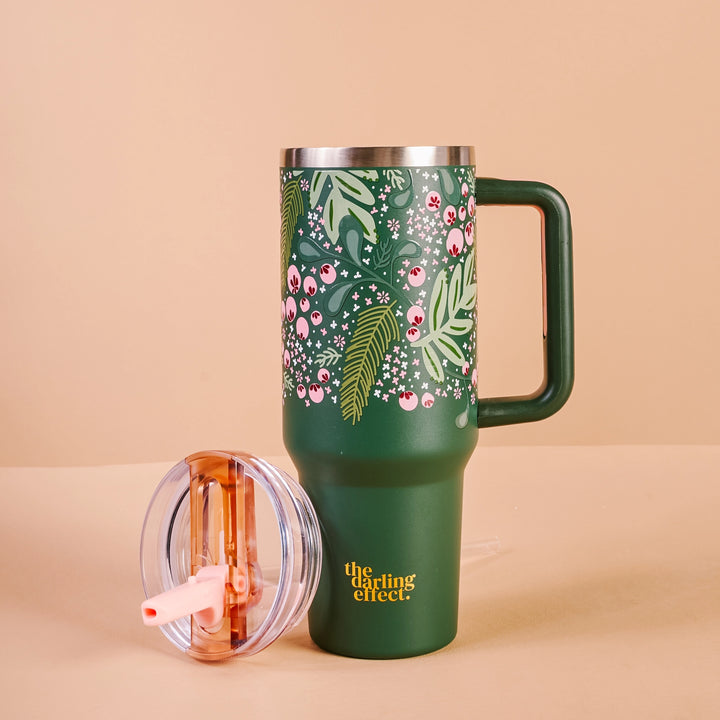 Jolly Sprig 40 oz Lifestyle Flip Straw Tumbler by the Darling Effect