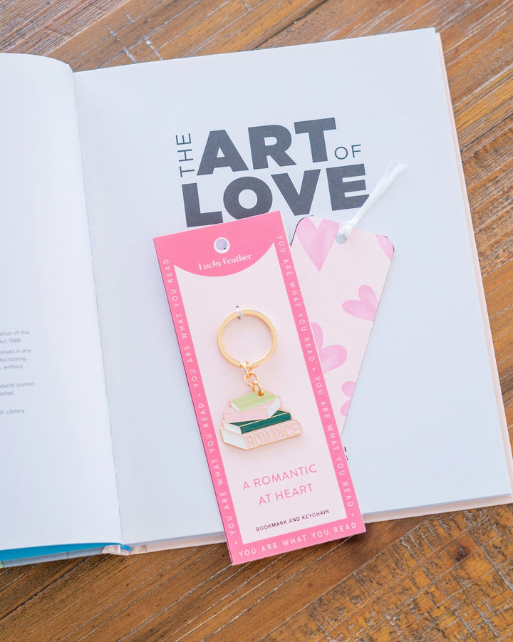 Bookmark & Keychain Set by Lucky Feather - Romance