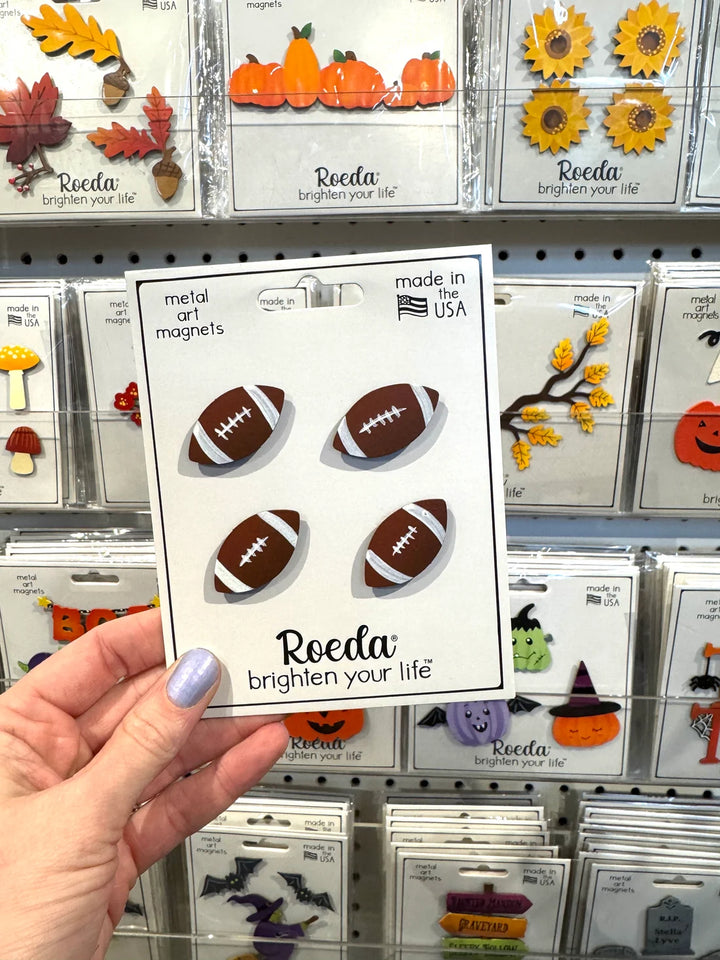 Football Magnets Set of 4 by Roeda (LIVE BOX: Ships in 3 Weeks)