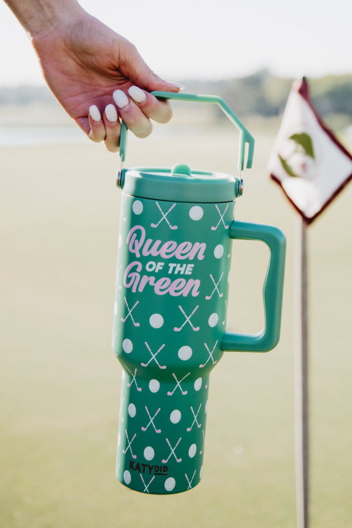 Queen of the Green Golf 38 Oz Tumbler with Lid Handle  By Katydid