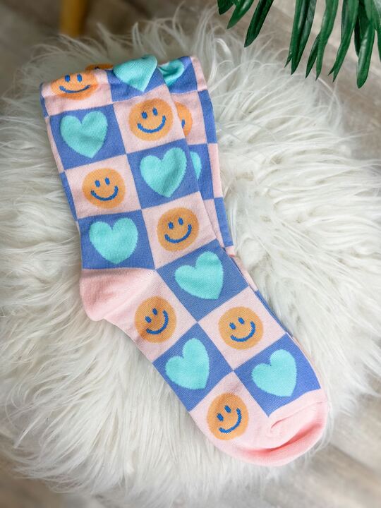 Happy Printed Crew Socks