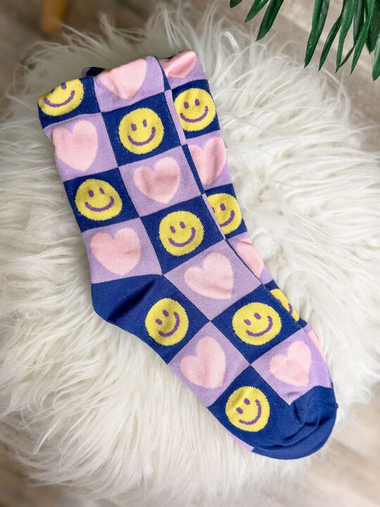 Happy Printed Crew Socks