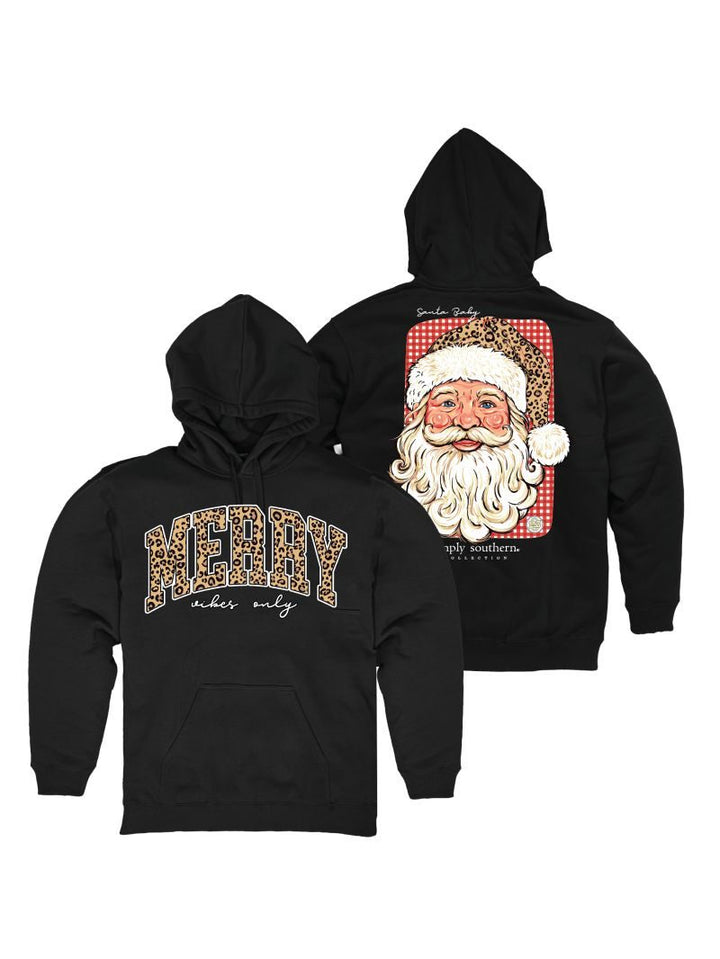 JUNE MARKET: Santa Hoodie - Black by Simply Southern (Ships Late September)