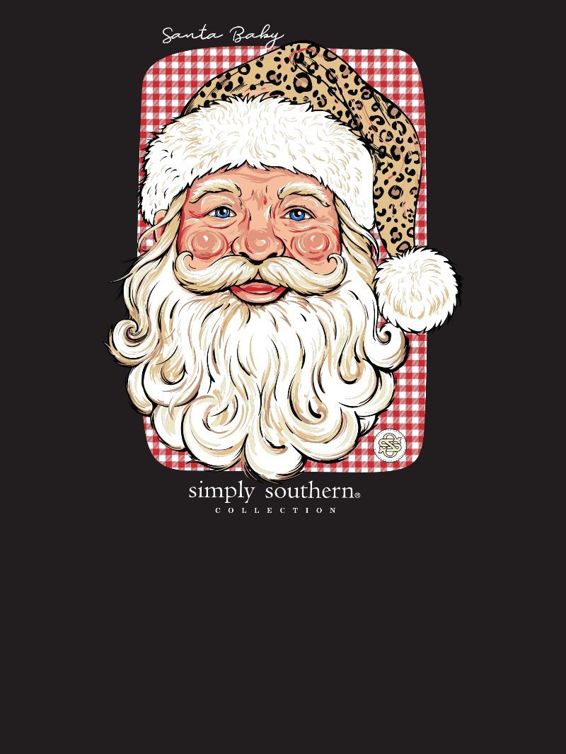 JUNE MARKET: Santa Hoodie - Black by Simply Southern (Ships Late September)
