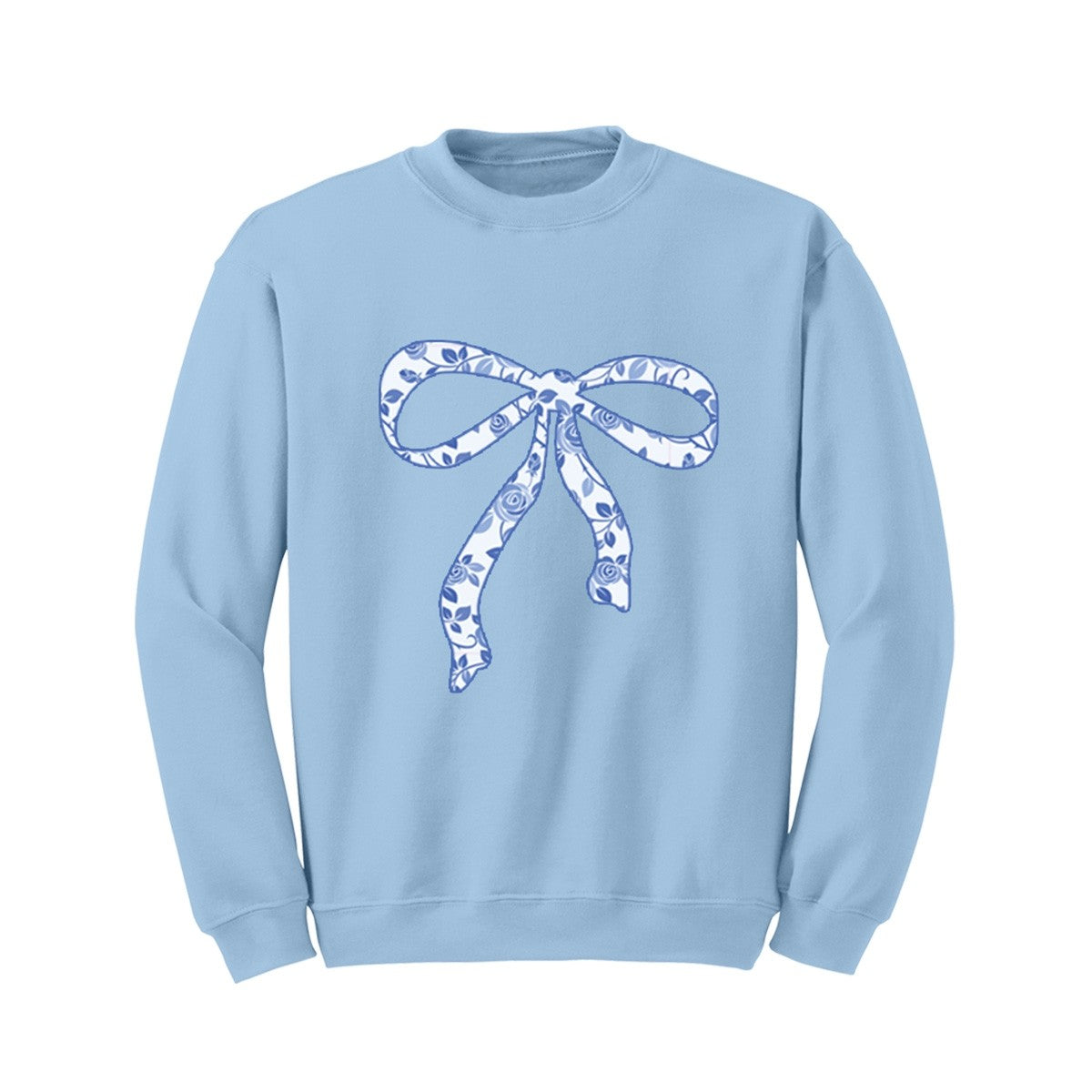 Blue Floral Bow Sweatshirt