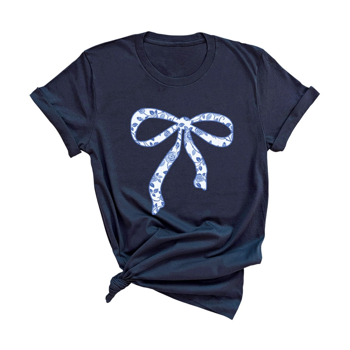 Blue Floral Bow T-Shirt