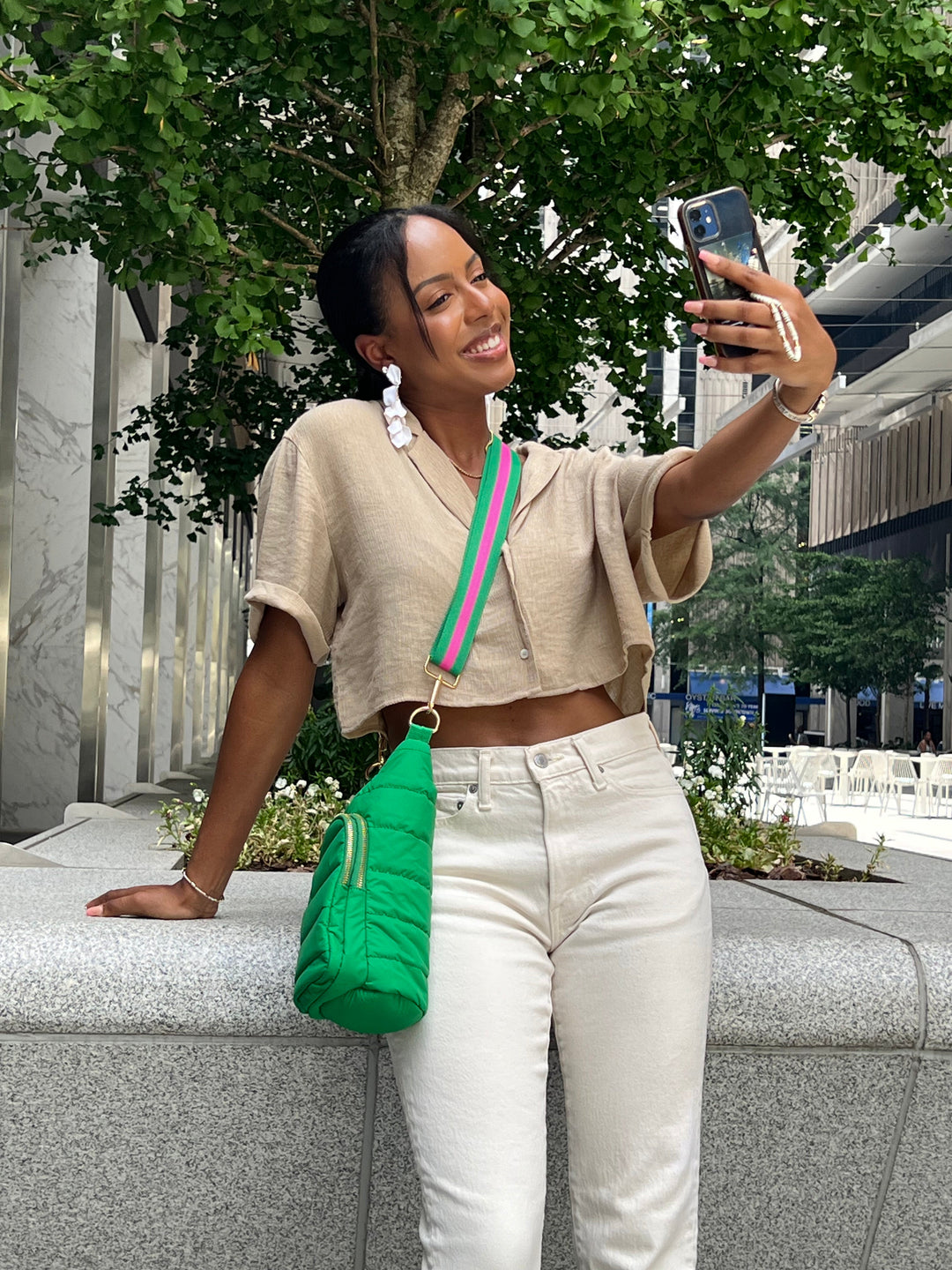 JUNE MARKET: Kelly Green Matte HydroBag® with Pink/Green Strap by Wanderfull (Ships in 2-3 Weeks)