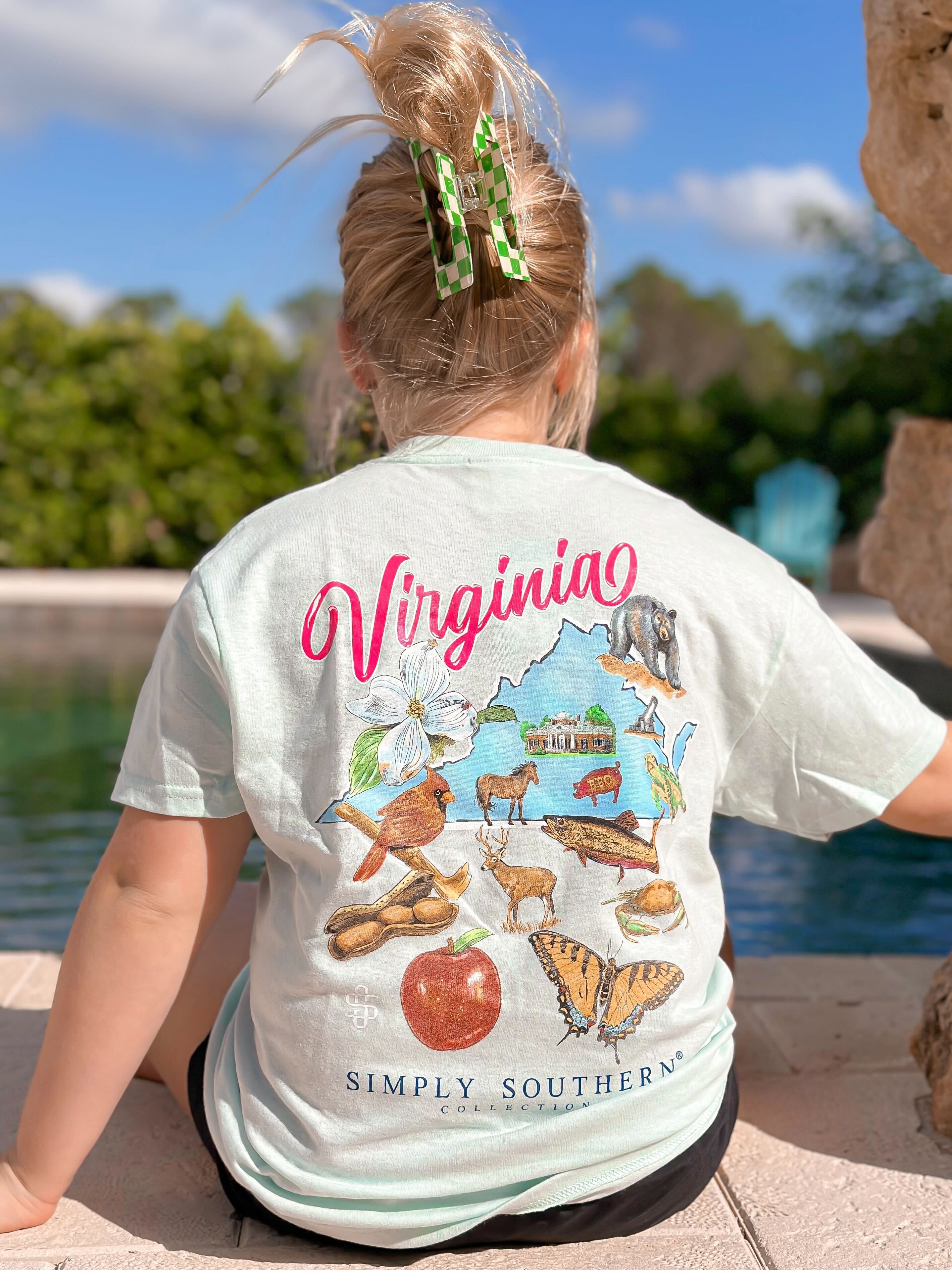 Youth Virginia State Short Sleeve Tee by Simply Southern