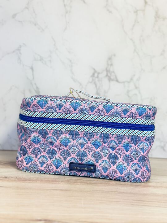 Scallop Shell Quilted Makeup Case by Simply Southern
