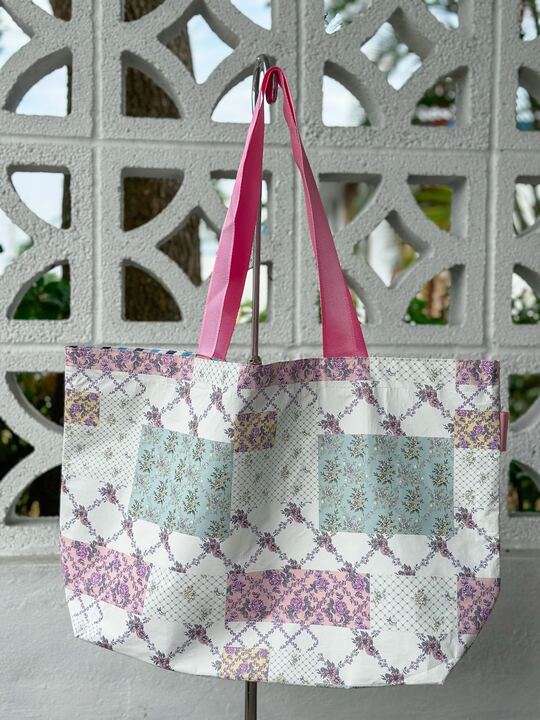Trellis Patchwork Reversible Splash Tote by Simply Southern