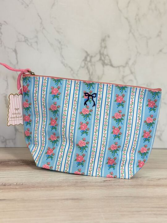 Rose Stripe Seaside Pouch by Simply Southern