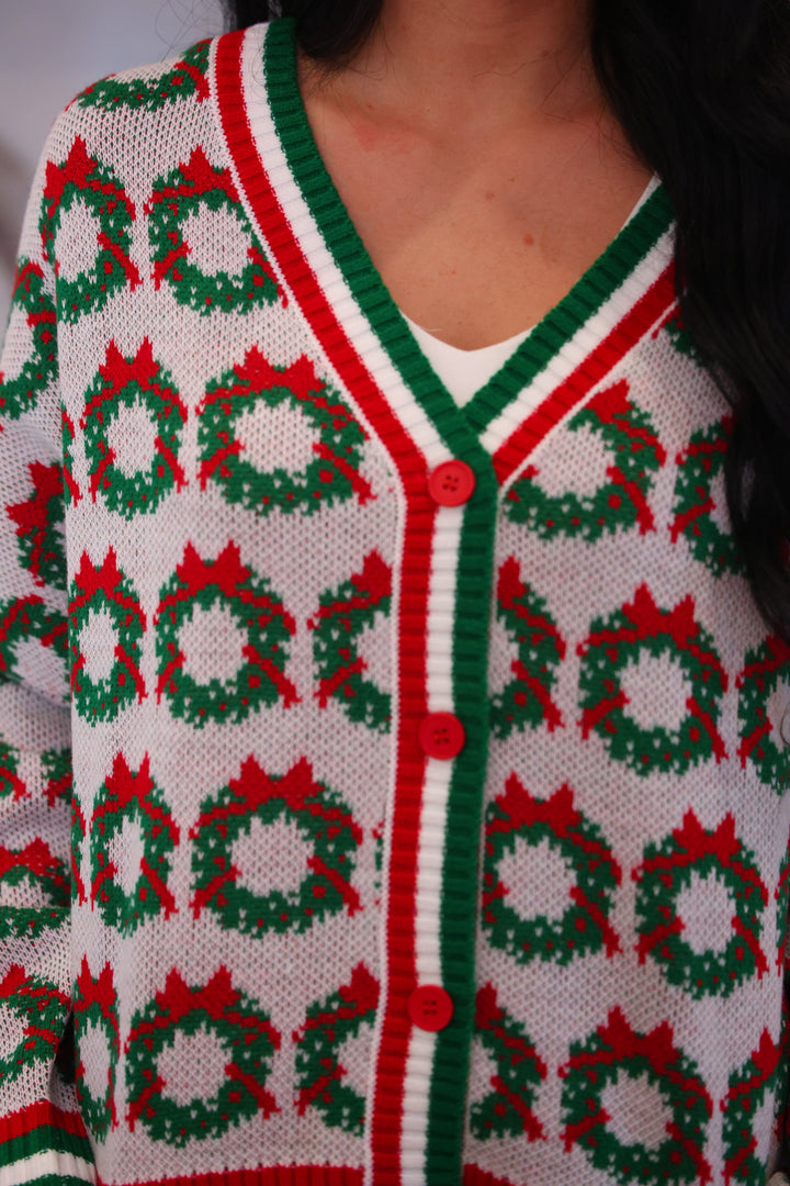 Ribbon Wreath Knit Cardigan by Jess Lea (PREORDER: Ships in October)