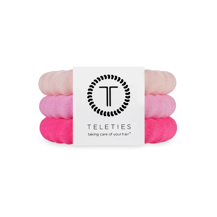 Teleties Nylon Hair Ties - Small Band Pack of 3 - Kiss & Tell