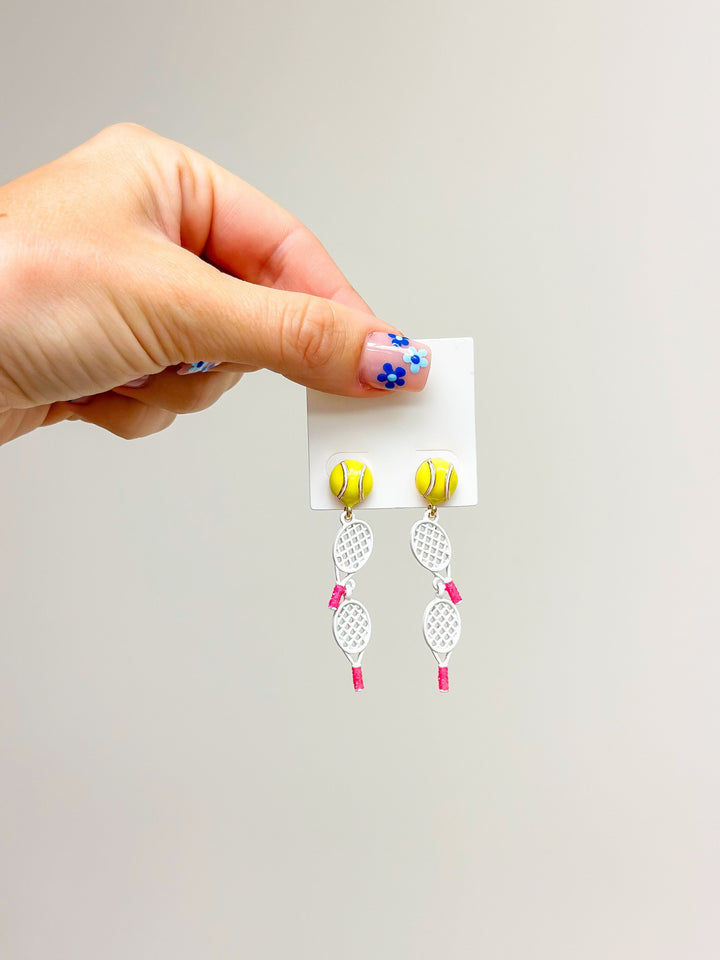 Tennis Racket Layered Dangle Earrings